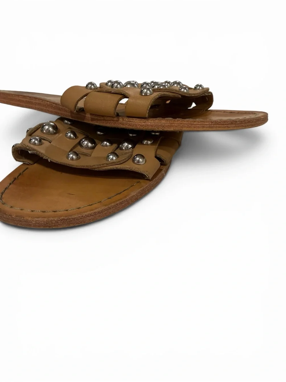 5 for $25!! Marc Fisher Studded Tan Leather Sandals